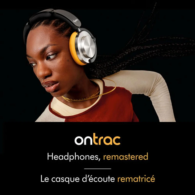 Casque d'écoute Bluetooth à suppression du bruit OnTrac de Dyson - Aluminium/Jaune Pop