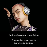 Casque d'écoute Bluetooth à suppression du bruit OnTrac de Dyson - Aluminium/Jaune Pop