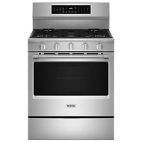 Cuisinière au gaz autonome de 30 po à 5 brûleurs et four autonettoyant de 5 pi³ de GE (MFGS8030RZ) - Inox