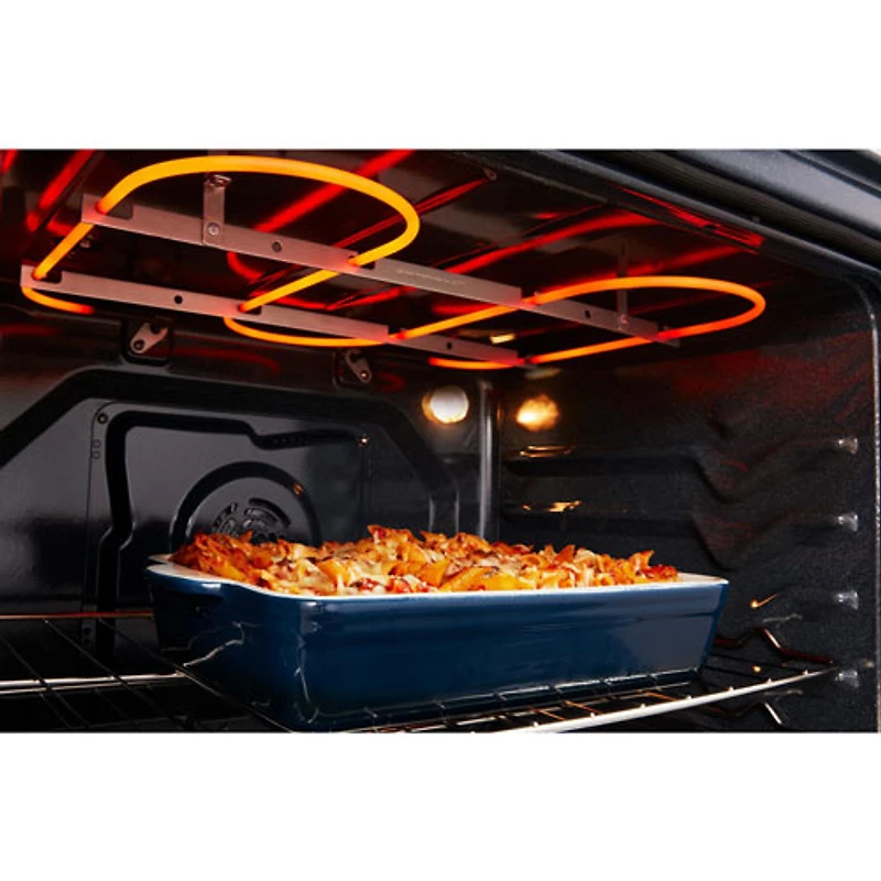 Cuisinière au gaz autonome de 30 po à 5 brûleurs et four autonettoyant de 5 pi³ de GE (MFGS8030RZ) - Inox