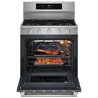 Cuisinière au gaz autonome de 30 po à 5 brûleurs et four autonettoyant de 5 pi³ de GE (MFGS8030RZ) - Inox