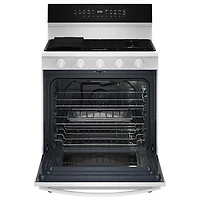 Cuisinière au gaz autonome de 30 po à 5 brûleurs avec four à convection véritable de 5,0 pi³ de Whirlpool (WFGS7530RW) - Blanc