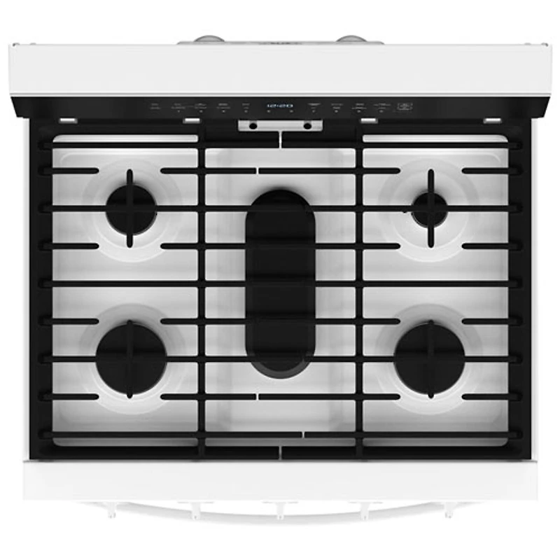 Cuisinière au gaz autonome de 30 po à 5 brûleurs avec four à convection véritable de 5,0 pi³ de Whirlpool (WFGS7530RW) - Blanc