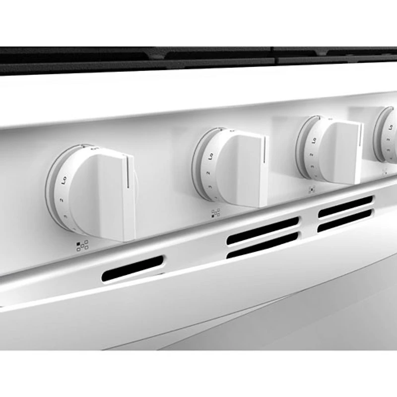 Cuisinière au gaz autonome de 30 po à 5 brûleurs avec four à convection véritable de 5,0 pi³ de Whirlpool (WFGS7530RW) - Blanc