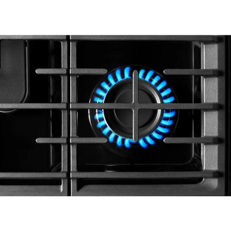 Cuisinière au gaz autonome 30 po avec 5 brûleurs, ventilateur à convection, friture à air chaud et four de 5 pi³ de Whirlpool (WFGS5030RZ) - Inox