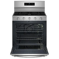 Cuisinière au gaz autonome 30 po avec 5 brûleurs, ventilateur à convection, friture à air chaud et four de 5 pi³ de Whirlpool (WFGS5030RZ) - Inox