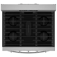 Cuisinière au gaz autonome 30 po avec 5 brûleurs, ventilateur à convection, friture à air chaud et four de 5 pi³ de Whirlpool (WFGS5030RZ) - Inox