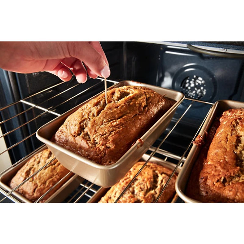 Cuisinière au gaz autonome 30 po avec 5 brûleurs, ventilateur à convection, friture à air chaud et four de 5 pi³ de Whirlpool (WFGS5030RB) - Noir