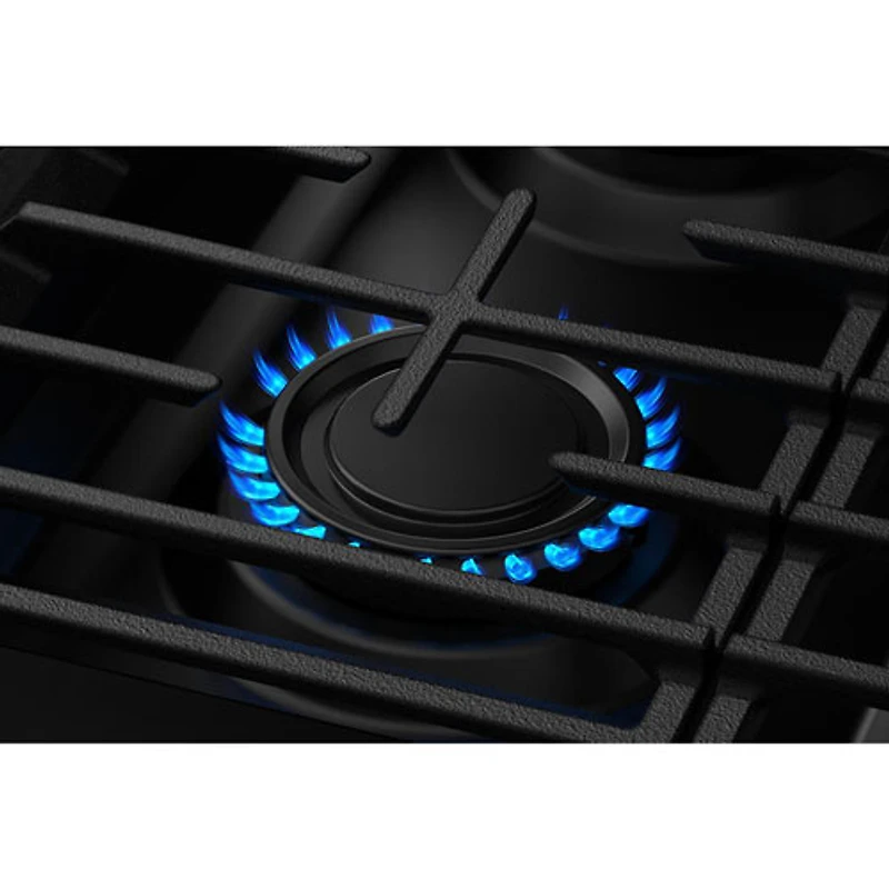 Cuisinière au gaz autonome 30 po avec 5 brûleurs, ventilateur à convection, friture à air chaud et four de 5 pi³ de Whirlpool (WFGS5030RB) - Noir