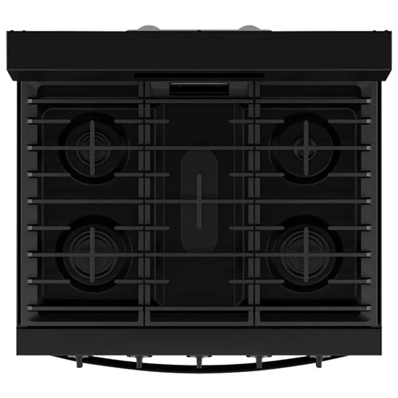 Cuisinière au gaz autonome 30 po avec 5 brûleurs, ventilateur à convection, friture à air chaud et four de 5 pi³ de Whirlpool (WFGS5030RB) - Noir