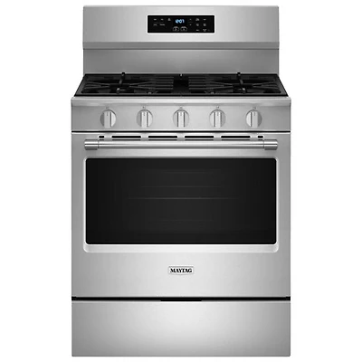 Maytag 30" 5.0 Cu. Ft. Fan Convection 5-Burner Freestanding Gas Air Fry Range (MFGS6030RZ) - Stainless Steel
