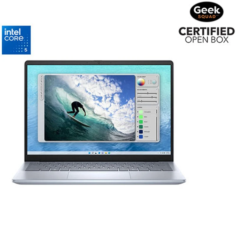 Boîte ouverte - Portable de 14 po Inspiron de Dell - Bleu glacier (Core 5120U d'Intel/SSD 1 To/RAM 16 Go/Windows 11 Famille)