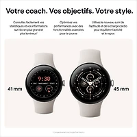 Montre Pixel Watch 3 (LTE + GPS) 45 mm de Google avec boîtier en aluminium vert lichen mat et bracelet sport vert lichen