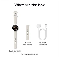 Montre Pixel Watch 3 (LTE + GPS) 41 mm de Google avec boîtier en aluminium argenté poli et bracelet de sport porcelaine