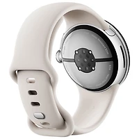 Montre Pixel Watch 3 (LTE + GPS) 41 mm de Google avec boîtier en aluminium argenté poli et bracelet de sport porcelaine