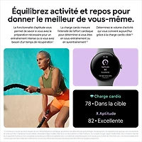 Montre Pixel Watch 3 (GPS) 41 mm de Google avec boîtier en aluminium argenté poli et bracelet sport quartz rose