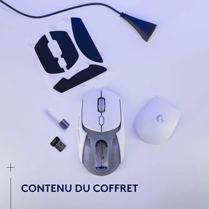 Souris de jeu optique sans fil de 25 600 ppp G309 LIGHTSPEED de Logitech - Blanc