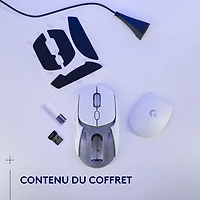 Souris de jeu optique sans fil de 25 600 ppp G309 LIGHTSPEED de Logitech - Blanc