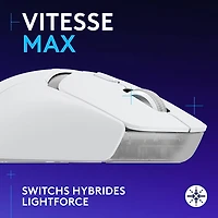 Souris de jeu optique sans fil de 25 600 ppp G309 LIGHTSPEED de Logitech - Blanc