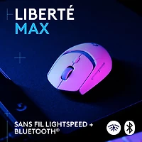 Souris de jeu optique sans fil de 25 600 ppp G309 LIGHTSPEED de Logitech - Blanc