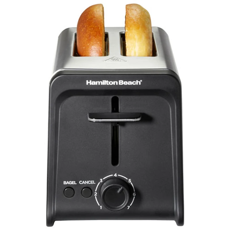 Hamilton Beach Contemporary Toaster - 2-Slice - Black and Stainless Steel