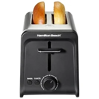 Hamilton Beach Contemporary Toaster - 2-Slice - Black and Stainless Steel