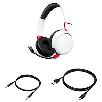 HyperX Cloud Mini Over-Ear Sound Isolating True Wireless Headphones - White/Red