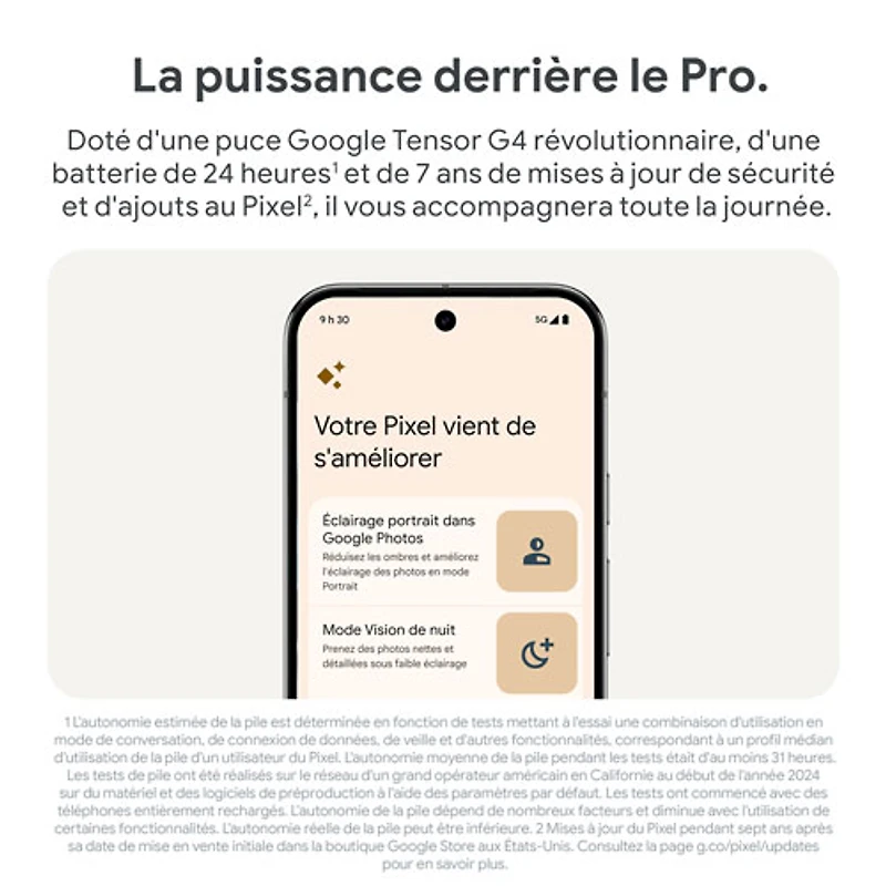 Pixel 9 Pro de 128 Go de Google avec Koodo - Porcelaine - Forfait Balance sélectionné