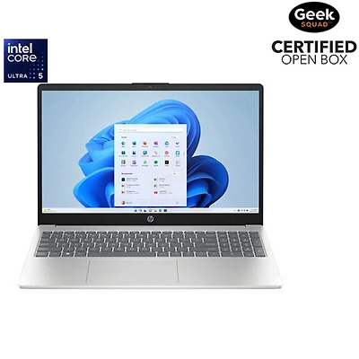 Boîte ouverte - Portable de 15,6 po de HP - Argenté naturel (Core Ultra 5 125H d'Intel/SSD 1 To/RAM 16 Go/Windows 11 Home)