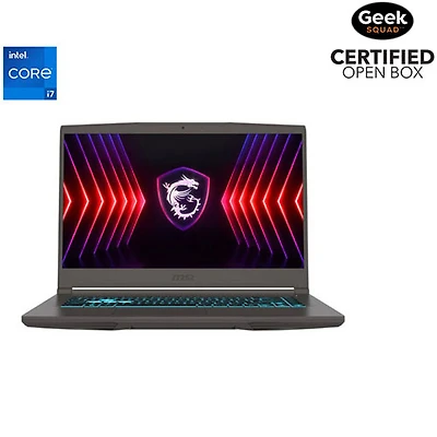 Boîte ouverte - Portable de jeu de 15,6 po Thin 15 de MSI (Core i7 13620H d'Intel/512 Go/RAM 16 Go/GeForce RTX 4060)