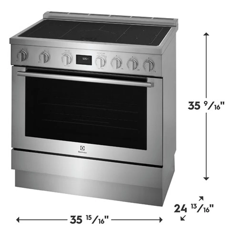 Electrolux 36" 4.4 Cu. Ft. True Convection 5-Element Slide-In Induction Range (ECFI3668AS) - Stainless Steel