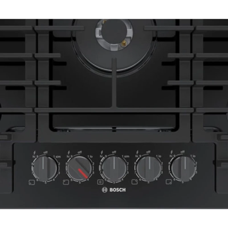 Surface de cuisson au gaz à 5 brûleurs de 30 po de Bosch (NGM8049UC) - Noir