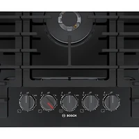 Surface de cuisson au gaz à 5 brûleurs de 30 po de Bosch (NGM8049UC) - Noir