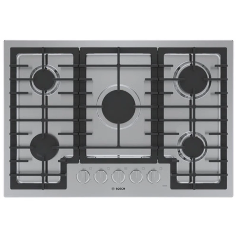 Surface de cuisson au gaz à 5 brûleurs de 30 po de Bosch (NGM5059UC) - Acier inoxydable