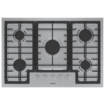 Surface de cuisson au gaz à 5 brûleurs de 30 po de Bosch (NGM5059UC) - Acier inoxydable