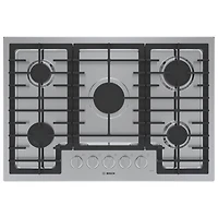 Surface de cuisson au gaz à 5 brûleurs de 30 po de Bosch (NGM5059UC) - Acier inoxydable
