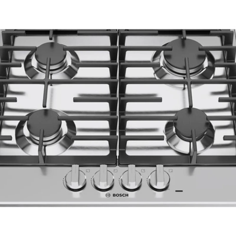 Surface de cuisson au gaz à 4 brûleurs de 24 po de Bosch (NGM5453UC) - Acier inoxydable
