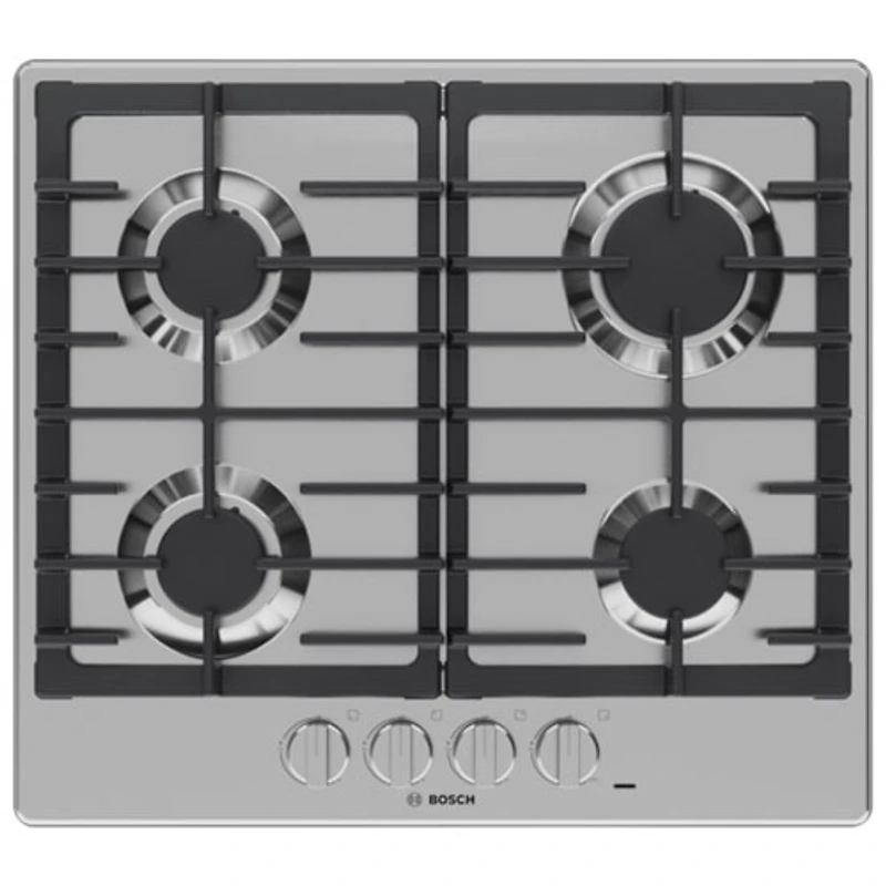 Surface de cuisson au gaz à 4 brûleurs de 24 po de Bosch (NGM5453UC) - Acier inoxydable