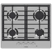 Surface de cuisson au gaz à 4 brûleurs de 24 po de Bosch (NGM5453UC) - Acier inoxydable