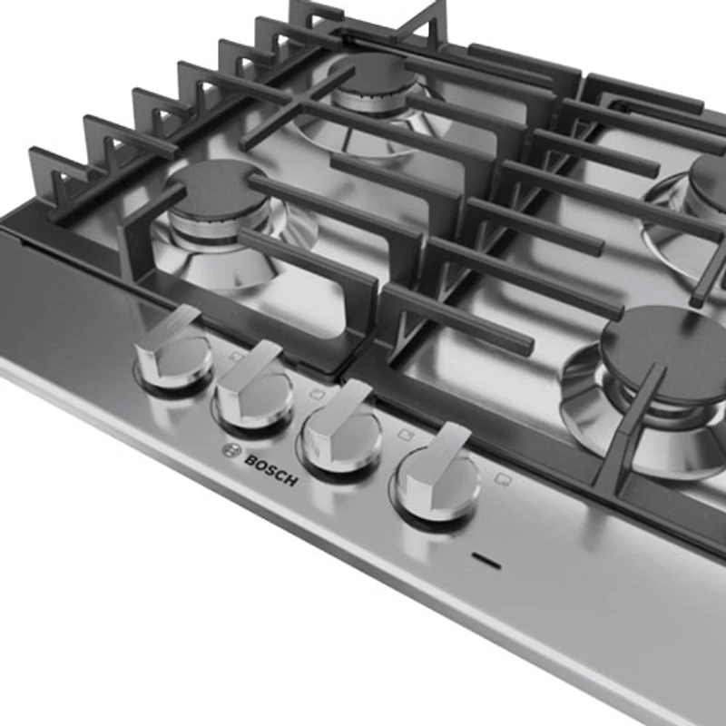 Surface de cuisson au gaz à 4 brûleurs de 24 po de Bosch (NGM5453UC) - Acier inoxydable
