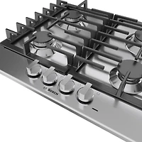 Surface de cuisson au gaz à 4 brûleurs de 24 po de Bosch (NGM5453UC) - Acier inoxydable