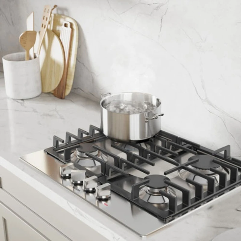 Surface de cuisson au gaz à 4 brûleurs de 24 po de Bosch (NGM5453UC) - Acier inoxydable