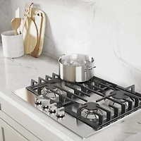 Surface de cuisson au gaz à 4 brûleurs de 24 po de Bosch (NGM5453UC) - Acier inoxydable