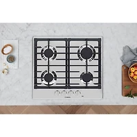 Surface de cuisson au gaz à 4 brûleurs de 24 po de Bosch (NGM5453UC) - Acier inoxydable