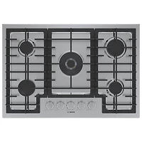 Surface de cuisson au gaz à 5 brûleurs de 30 po de Bosch (NGM8059UC) - Acier inoxydable
