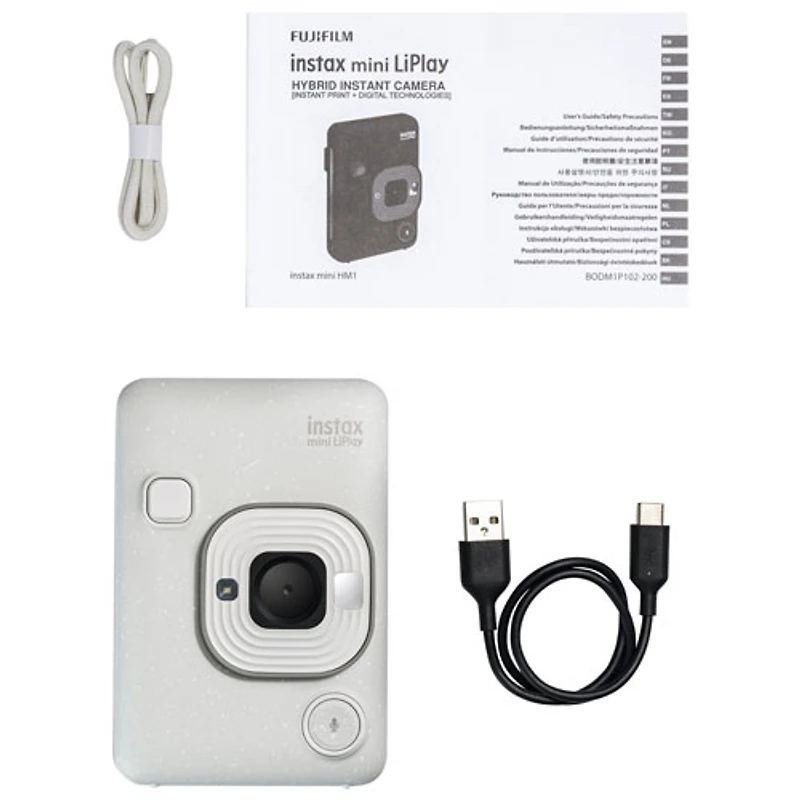 Appareil photo instantané hybride Instax Mini LiPlay de Fujifilm - Blanc vaporeux
