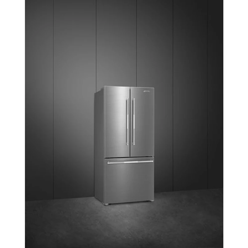 Smeg 30" 16.1 Cu. Ft. French Door Refrigerator with Ice Maker (FD30UXI) - Stainless Steel