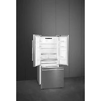 Réfrigérateur à deux portes 16,1 pi³ 30 po avec machine à glaçons de Smeg (FD30UXI) - Inox