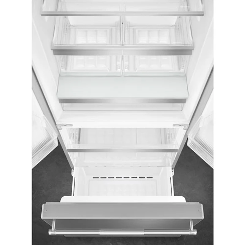 Réfrigérateur à deux portes 16,1 pi³ 30 po avec machine à glaçons de Smeg (FD30UXI) - Inox