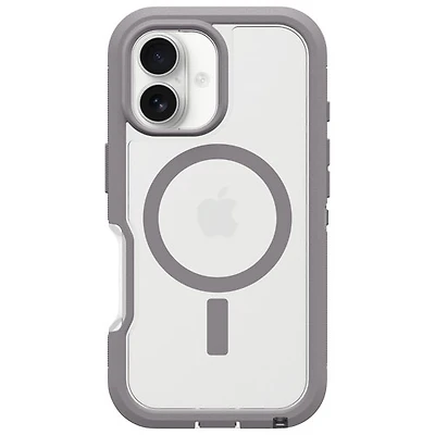 Étui rigide ajusté Defender XT d'OtterBox avec MagSafe pour iPhone 16 - Transparent Snow Capped